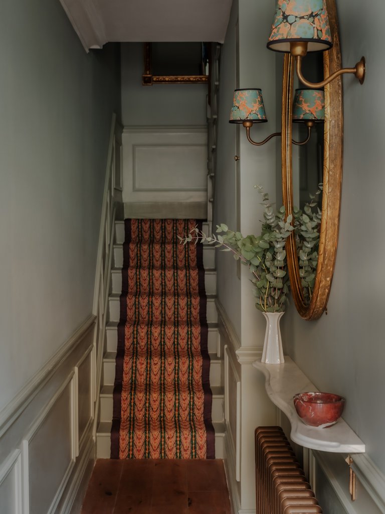 red and blue staircase